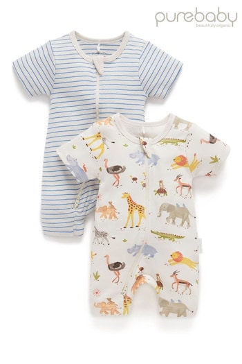 Purebaby Printed Sleepsuit 2 Pack (B51875) | £30