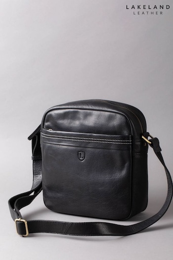 Lakeland Leather Keswick Small Leather Messenger Black Bag (B52075) | £80