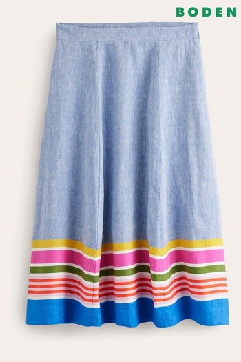 Boden Blue Stripe Hem Skirt (B52102) | £125