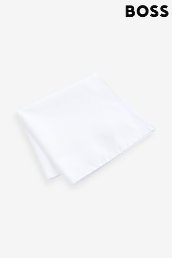 BOSS White Easy Iron Pocket Square in Cotton Poplin (B52104) | £39