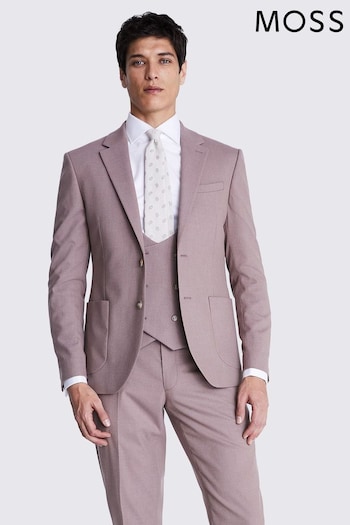 MOSS Slim Fit Pink Dusty Flannel Jacket (B52274) | £149