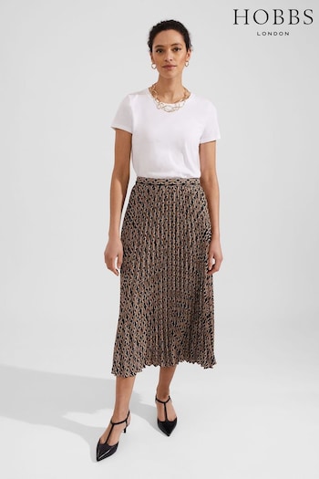 Hobbs Luciana Brown Skirt (B52279) | £129