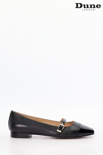 Dune London Black Habits Toe Cap Mary Jane Shoes (B52302) | £80