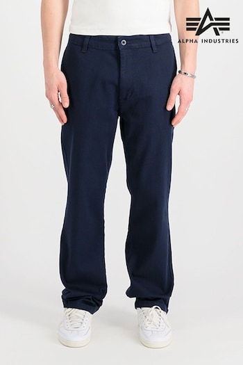 Alpha Industries Blue Chino Belt Trousers (B52321) | £100