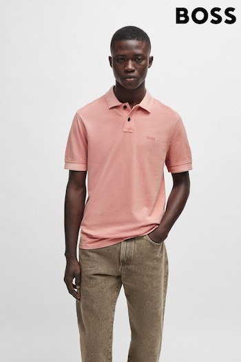 BOSS Pink Cotton-Piqué Polo Shirt With Logo Print (B52327) | £79