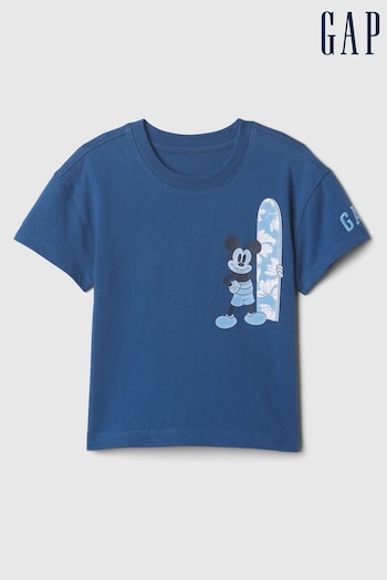 Gap Blue Disney Graphic Short Sleeve Crew Neck T-Shirt (B52402) | £12
