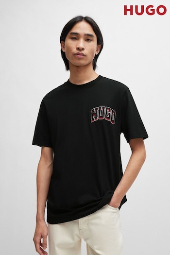 HUGO Sporty Varsity Logo Black T-Shirt (B52426) | £59