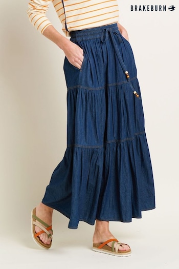 Brakeburn Blue Denim Maxi Skirt (B52492) | £55
