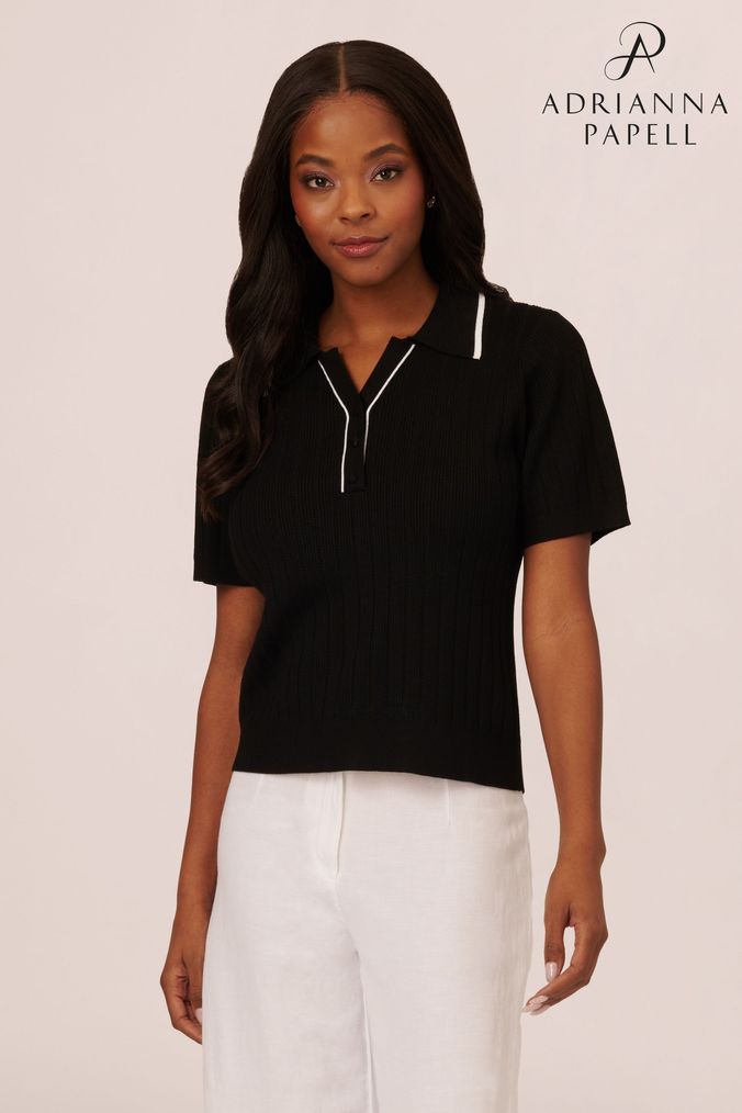 Black short sleeve polo shirt womens store