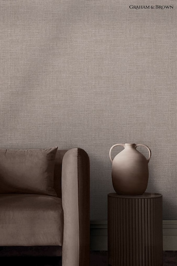 Graham & Brown Stone Rustic Weft Stone 10M Wallpaper (B52676) | £75