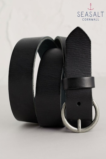 Seasalt Cornwall Black Townshend Leather Belt (B52791) | £36