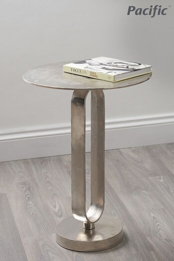 Pacific Silver Zaneta Shiny Metal Table (B52800) | £169.99