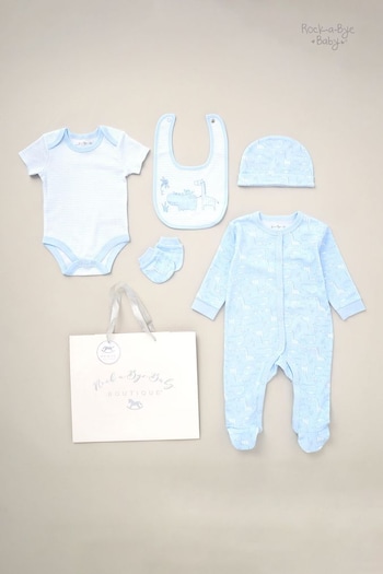 Rock-A-Bye Baby Boutique  Printed All in One Cotton 5-Piece Baby Gift Set (B52883) | £25