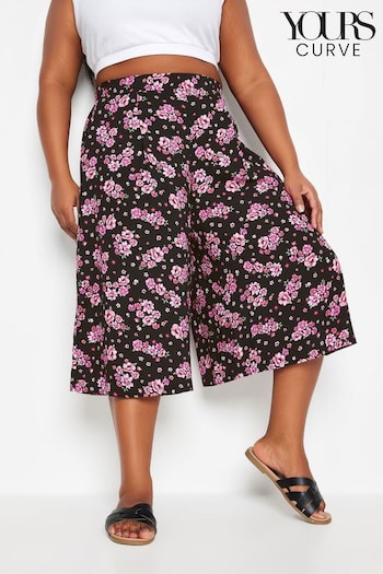 Yours Curve Black Flat Front Culottes (B52908) | £27