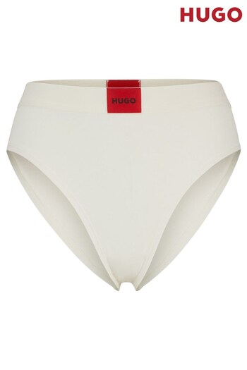 HUGO Natural High Waisted Stretch Cotton Boxers With Red Logo Label (B52993) | £24