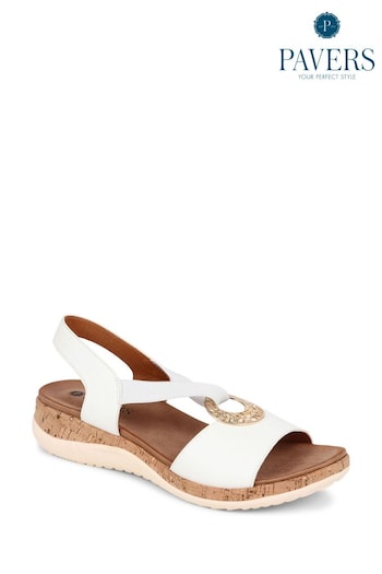 Pavers Slip-On White Sandals (B52996) | £35