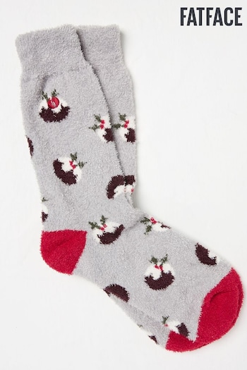 FatFace Grey Christmas Pudding Mallory Socks (B53005) | £10.50