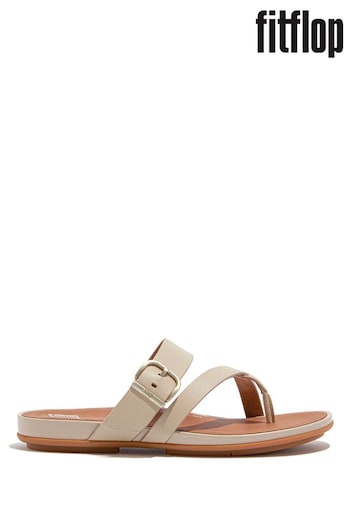 FitFlop Cream Gracie Buckle Toe Post Moments Sandals (B53012) | £80