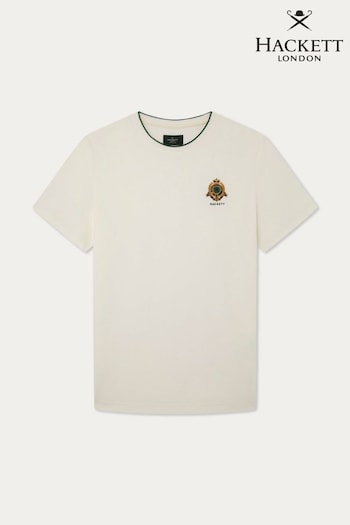 Hackett London Men Short Sleeve White T-Shirt (B53040) | £70