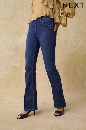 Blue Embellished Supersoft Bootcut Jeans (B53282) | £30