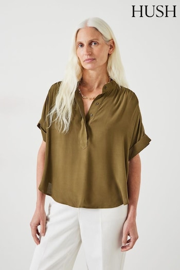 Hush Brown Anika Short Sleeve Blouse (B53335) | £59