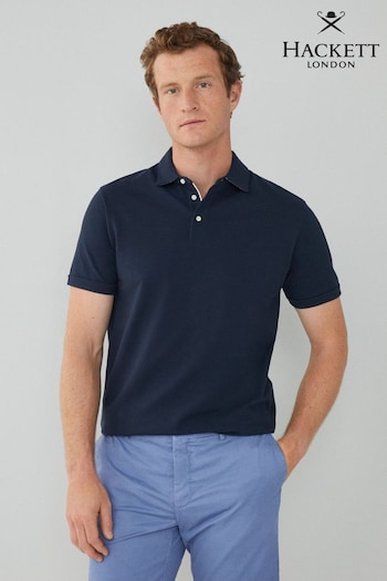 Hackett London Men Blue Affluent Polo Shirt (B53444) | £110