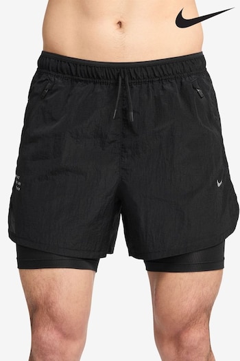 Nike Black Dri-FIT Stride Running Division 5 inch 2 in 1 Running Shorts (B53480) | £65