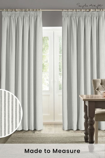 Sophie Allport Grey Stamford Stripe Made to Measure Curtains (B53499) | £91