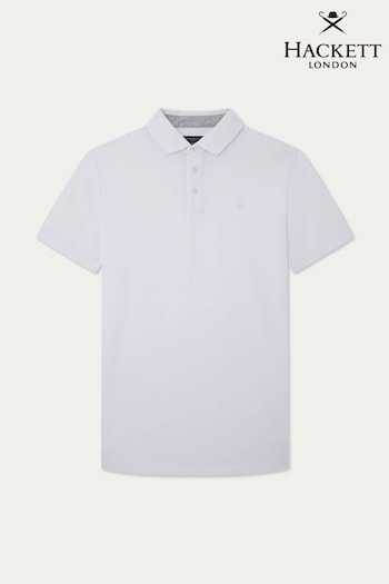 Hackett London Men White Short Sleeve Polo Shirt (B53645) | £100