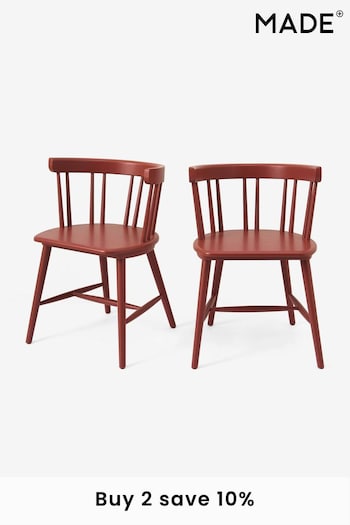 MADE.COM Set of 2 Terracotta Deauville Dining Chairs (B53647) | £449