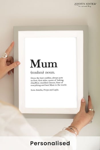 Jonnys Sister Mothers Day Grey Personalised Dictionary Print Frame (B53793) | £35