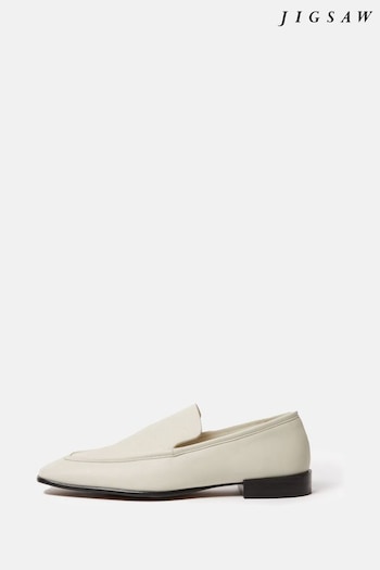 Jigsaw Frame Leather White Loafers (B53837) | £130