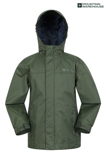 Mountain Warehouse Denim Green Torrent Kids Waterproof Jacket (B53883) | £26