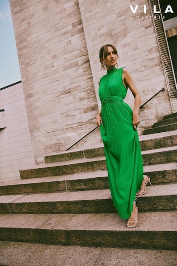 VILA Green Maxi Occasion Sleeveless Maxi Dress (B53997) | £50