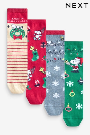 Snoopy Christmas Ankle Socks 4 Pack (B54010) | £12