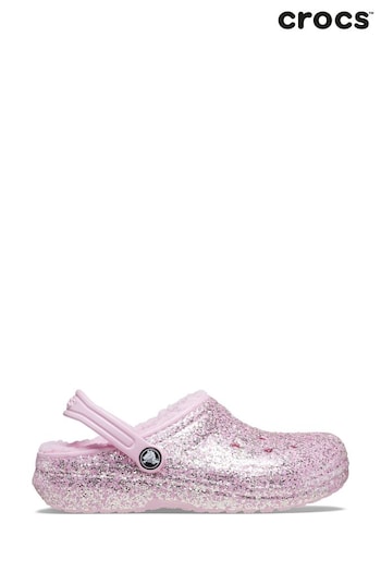 Crocs us7 Pink Toddlers Classic Glitter Lined Clogs (B54016) | £45