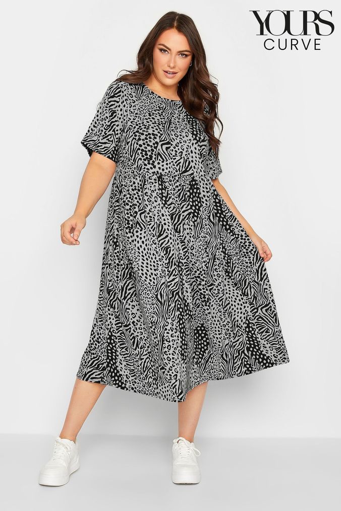 Women s Grey Animal Print Dresses Next Official Site