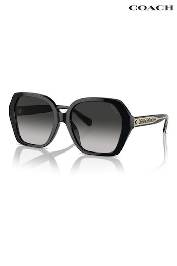 COACH Sft Hc8404U Irregular Black Sunglasses (B54103) | £139