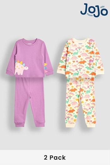 JoJo Maman Bébé Lilac Dino Pyjamas 2 Pack (B54181) | £29.50