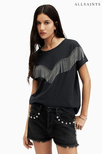 AllSaints Boy Tassel Black T-Shirt (B54301) | £79