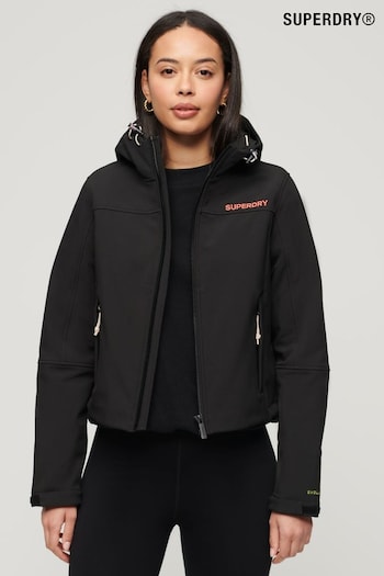 Superdry Black Hooded Soft Shell Trekker Jacket (B54303) | £85