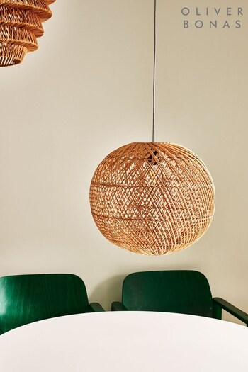 Oliver Bonas Natural Monde Rattan Woven Lamp Shade (B54482) | £45