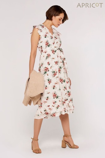 Apricot Cream Ditsy Floral Print Midi Dress (B54523) | £39