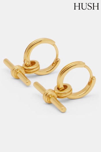 Hush Gold Harlow T-Bar Earrings (B54762) | £28