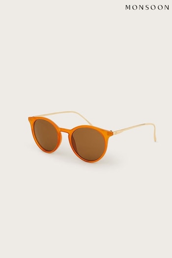 Monsoon Orange Rounded Sunglasses SVNX (B54821) | £15