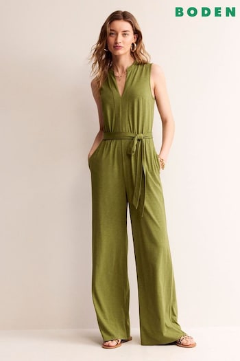 Boden Green Petite Naomi Notch Jersey Jumpsuit (B54836) | £85
