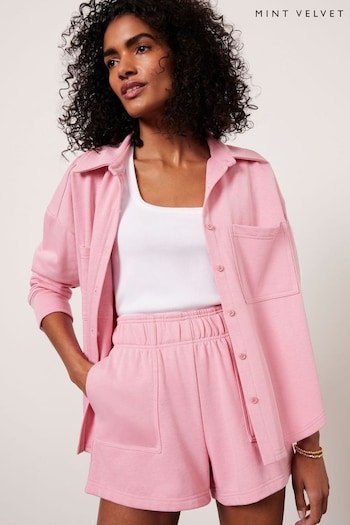 Mint Velvet Pink Cotton Blend Sweat Shorts (B54914) | £39