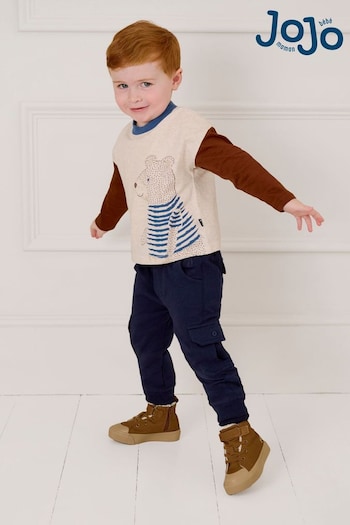 JoJo Maman Bébé Brown Canvas High Top Trainers (B54992) | £25.50 - £27.50