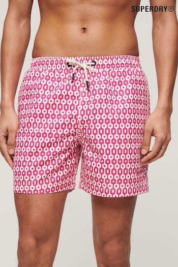Superdry Pink Printed 15 Inch Recycled Swim Shorts (B55044) | £45