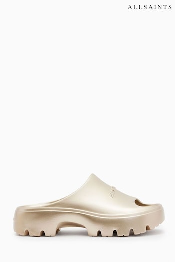 AllSaints Gold Eclipse Flatform Sliders (B55103) | £79